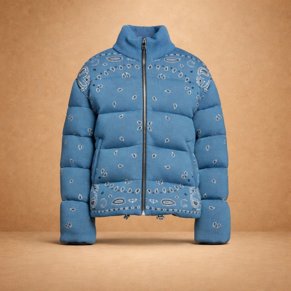 ALANUI‎ Bandana Puffer Jacket – Italy Virgin Wool Statement Outerwear Unisex